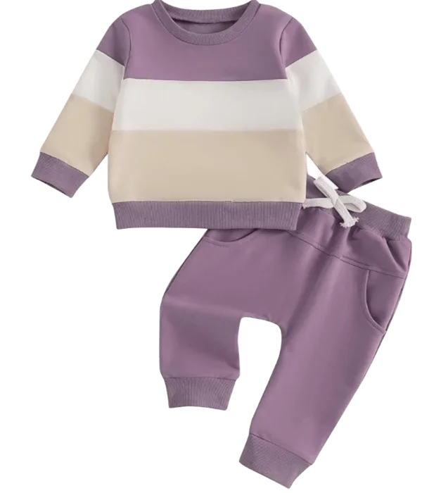 Set de ropa para bebé niño – Sudadera y pantalón elástico, ideal para otoño y primavera